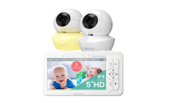 Non WiFi 5” Split-Screen Baby Monitor with 2 Cameras